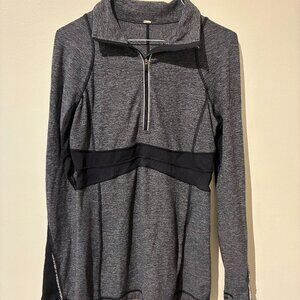Lululemon Heather Gray Full Tilt Half Zip Pullover Running Jacket - Women's S